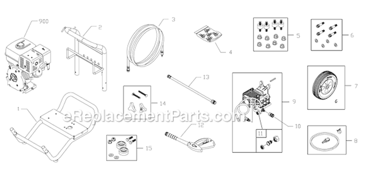 Page A Diagram and Parts List for 020333-3  Briggs and Stratton Pressure Washer